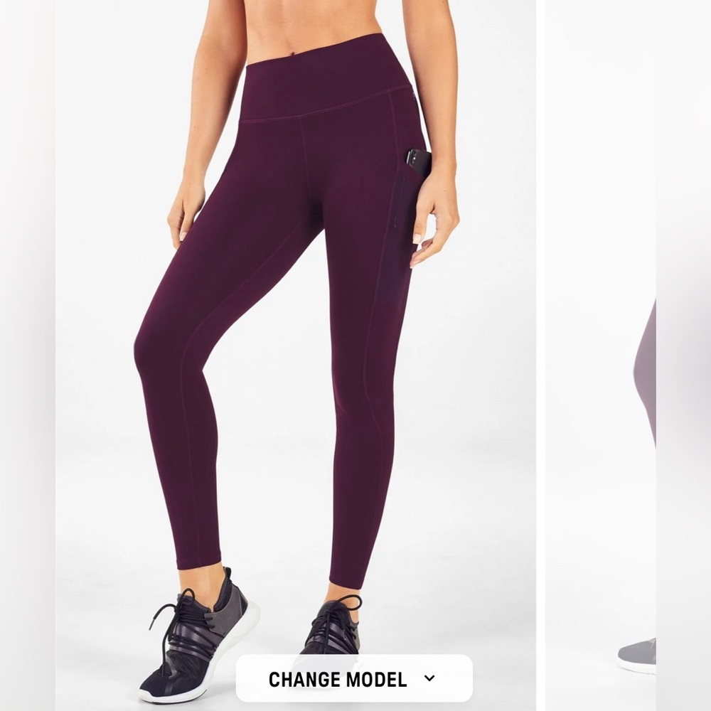 FABLETICS on the go high waisted leggings 
Size S 
Color: burgundy